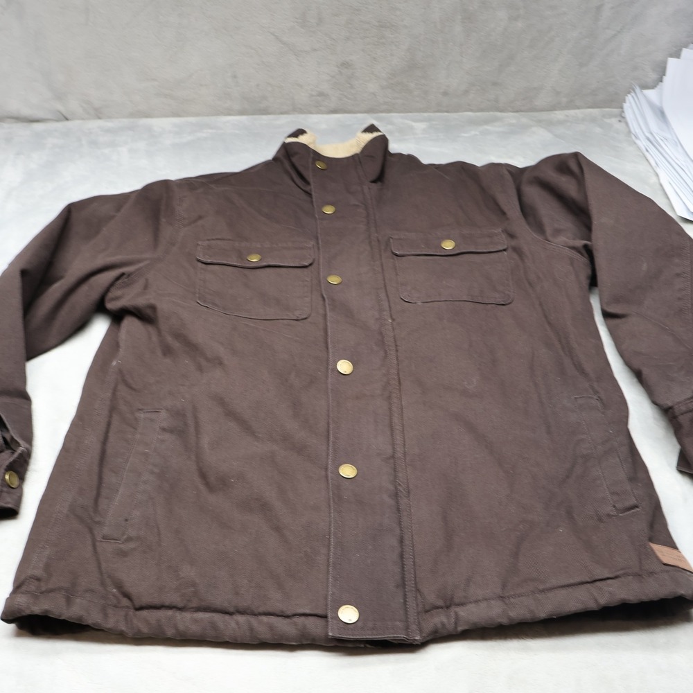 The Normal Brand Jacket Mens XL Brown Canvas Quilt Lined Insulated Field Work